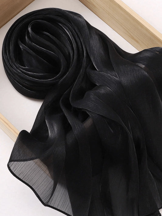 Black Organza Shimmer Hijab