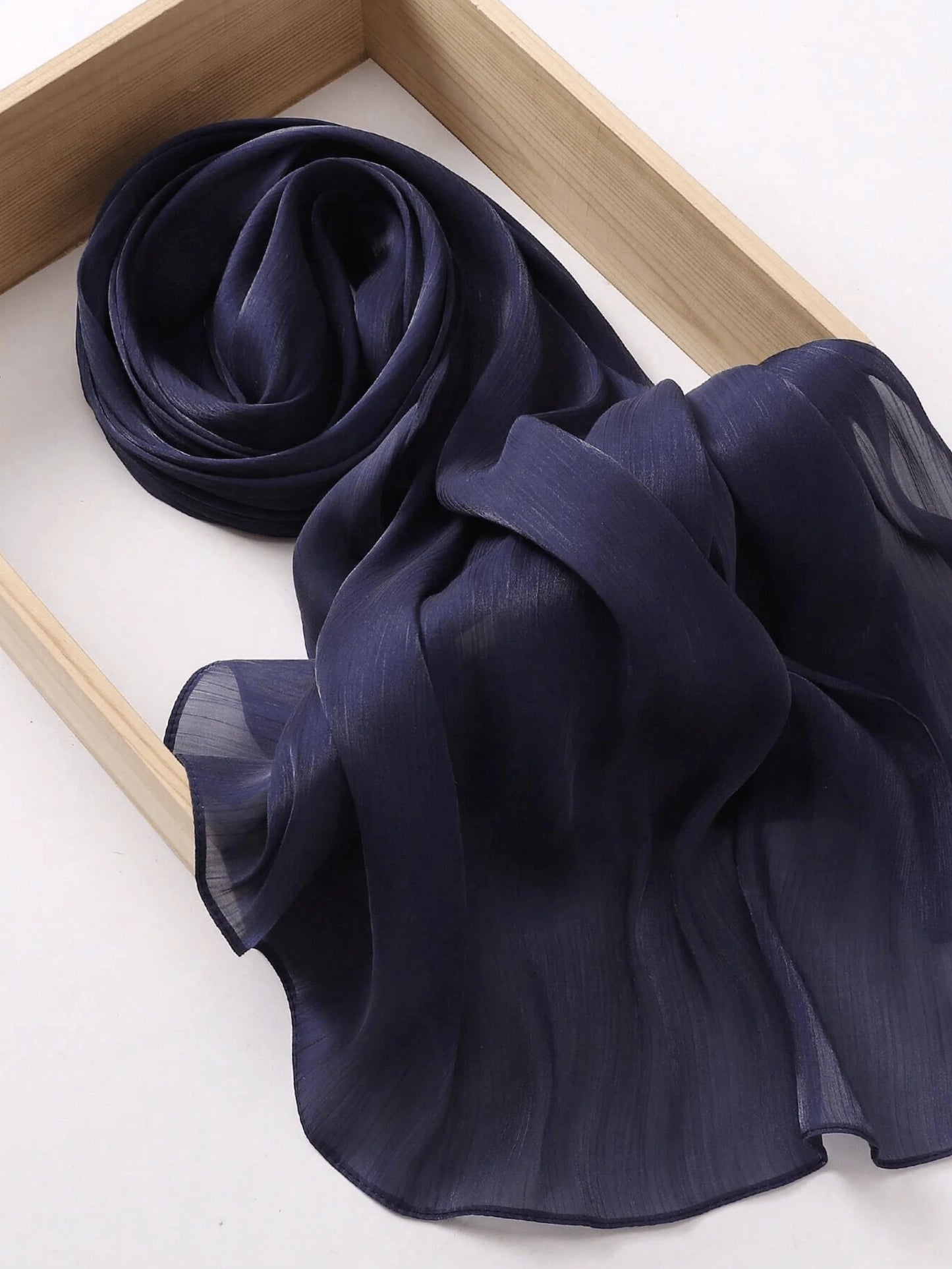 Royal Blue Organza Shimmer Hijab