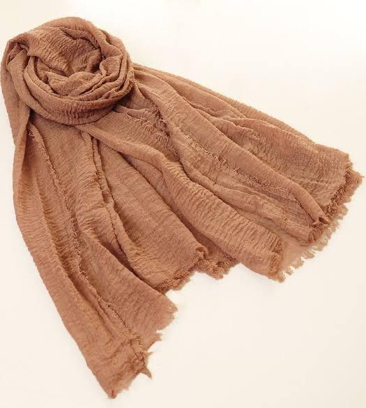 CARAMEL CRINKLED COTTON HIJAB