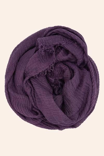 PURPLE CRINKLED COTTON HIJAB