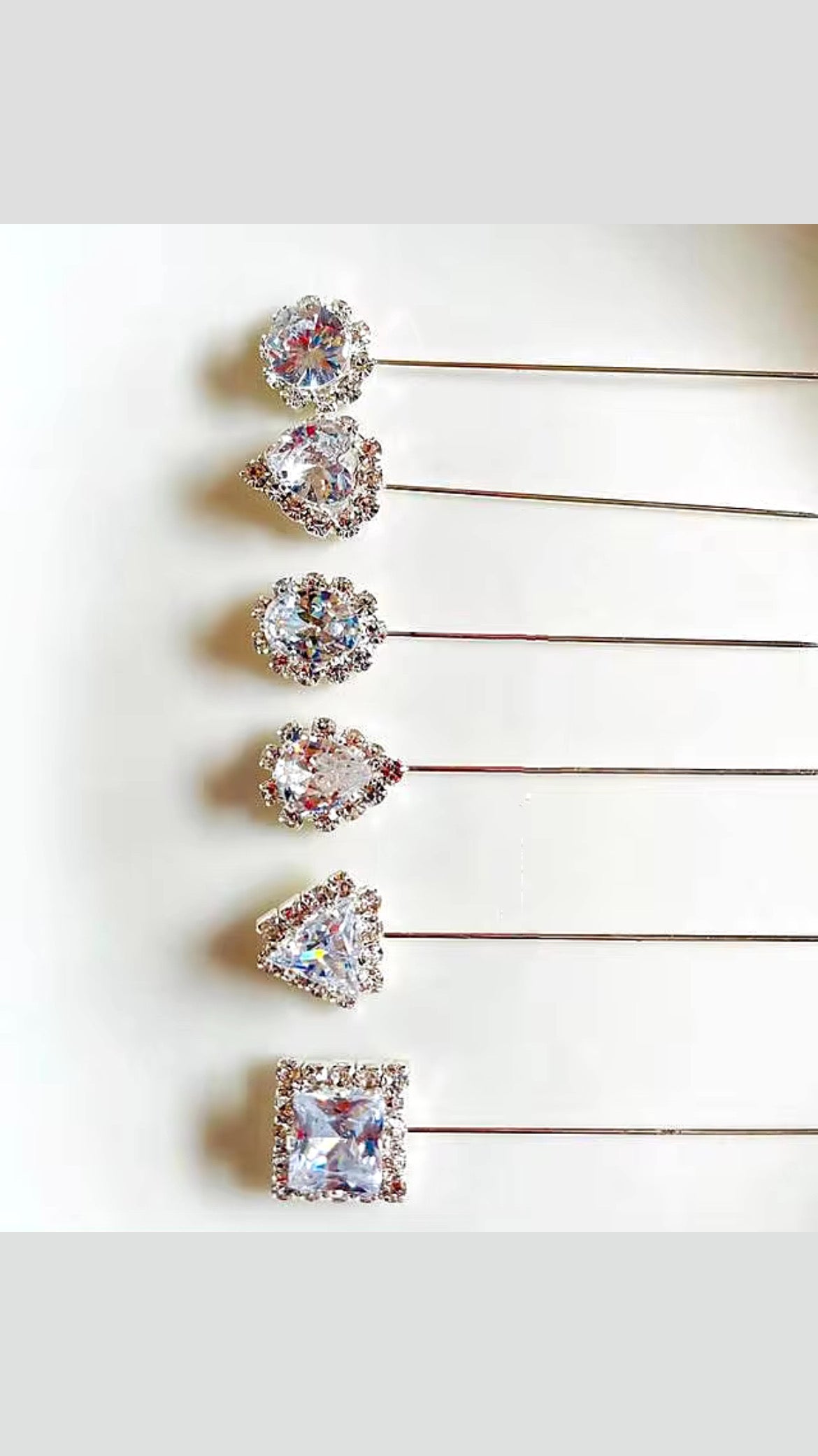 RHINESTONE HIJAB PINS 6 PC SET