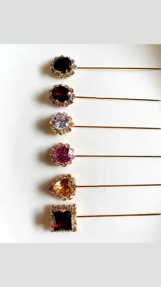 RHINESTONE HIJAB PINS 6 PC SET