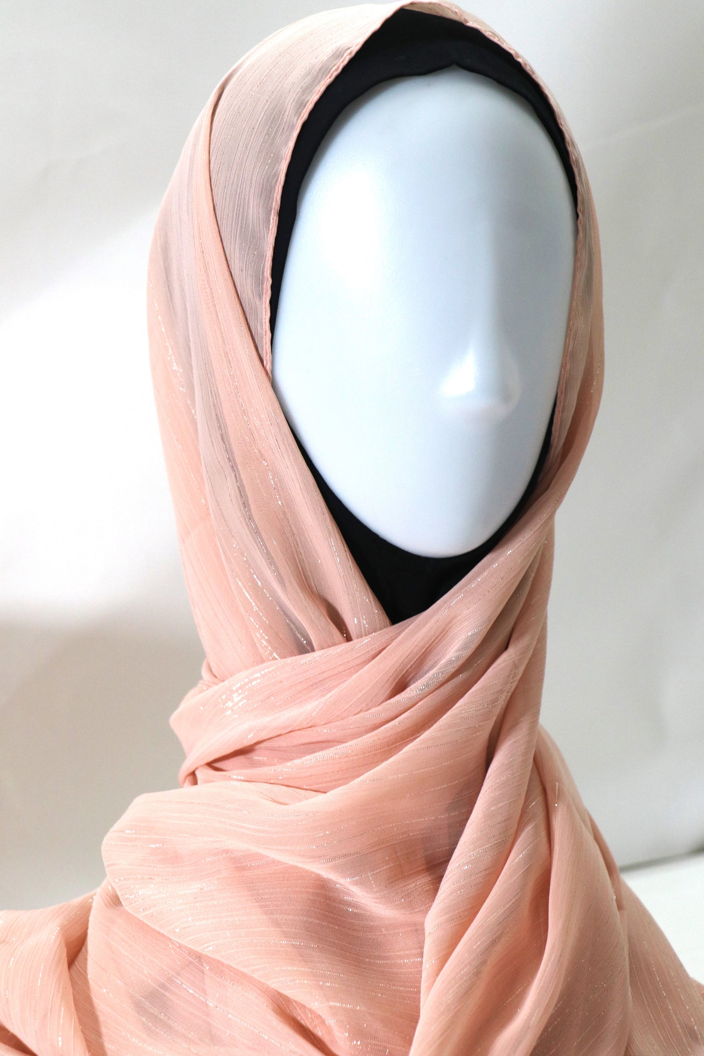 PEACH METALLIC CHIFFON