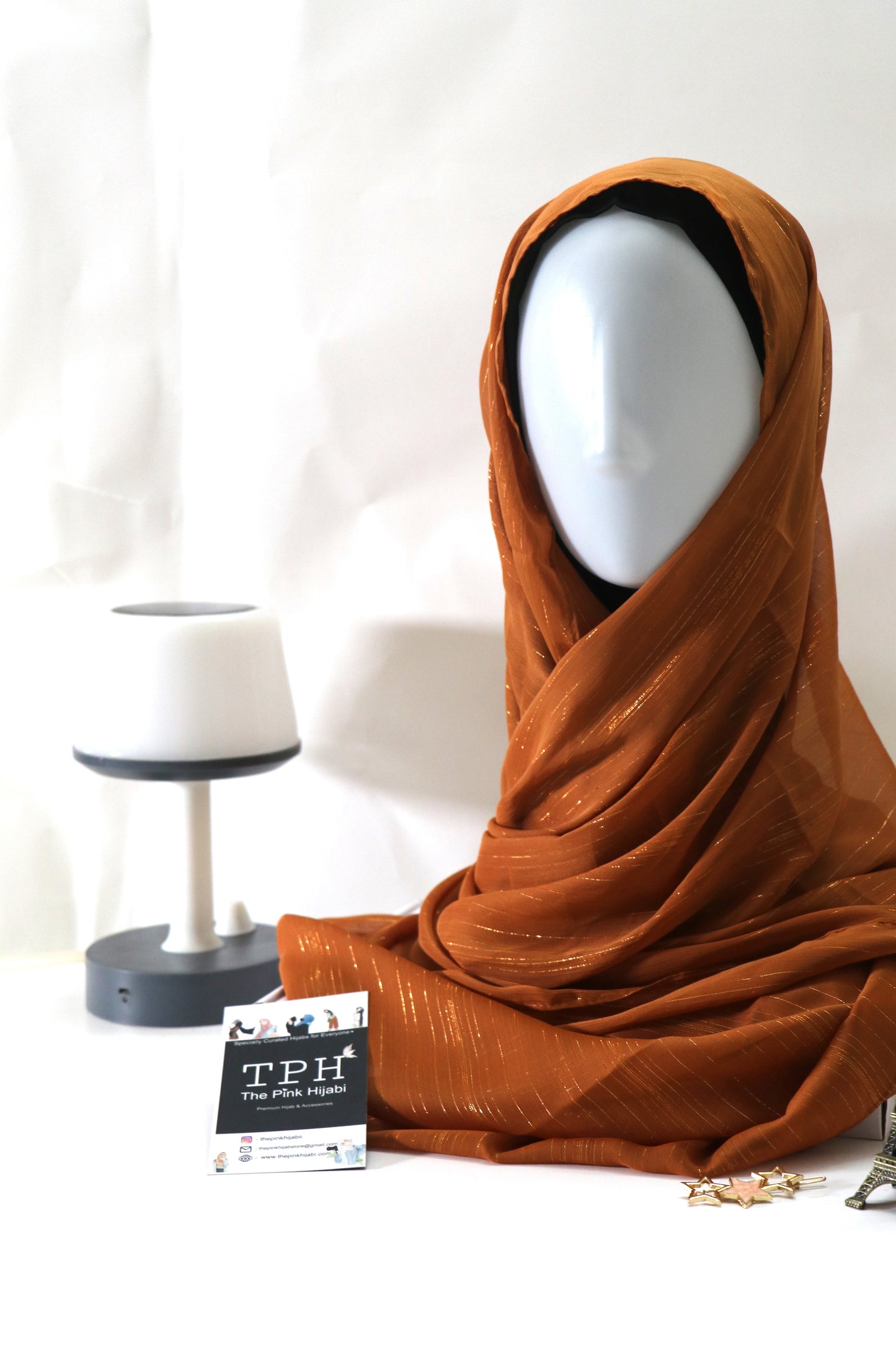 BRONZE METALLIC CHIFFON HIJAB