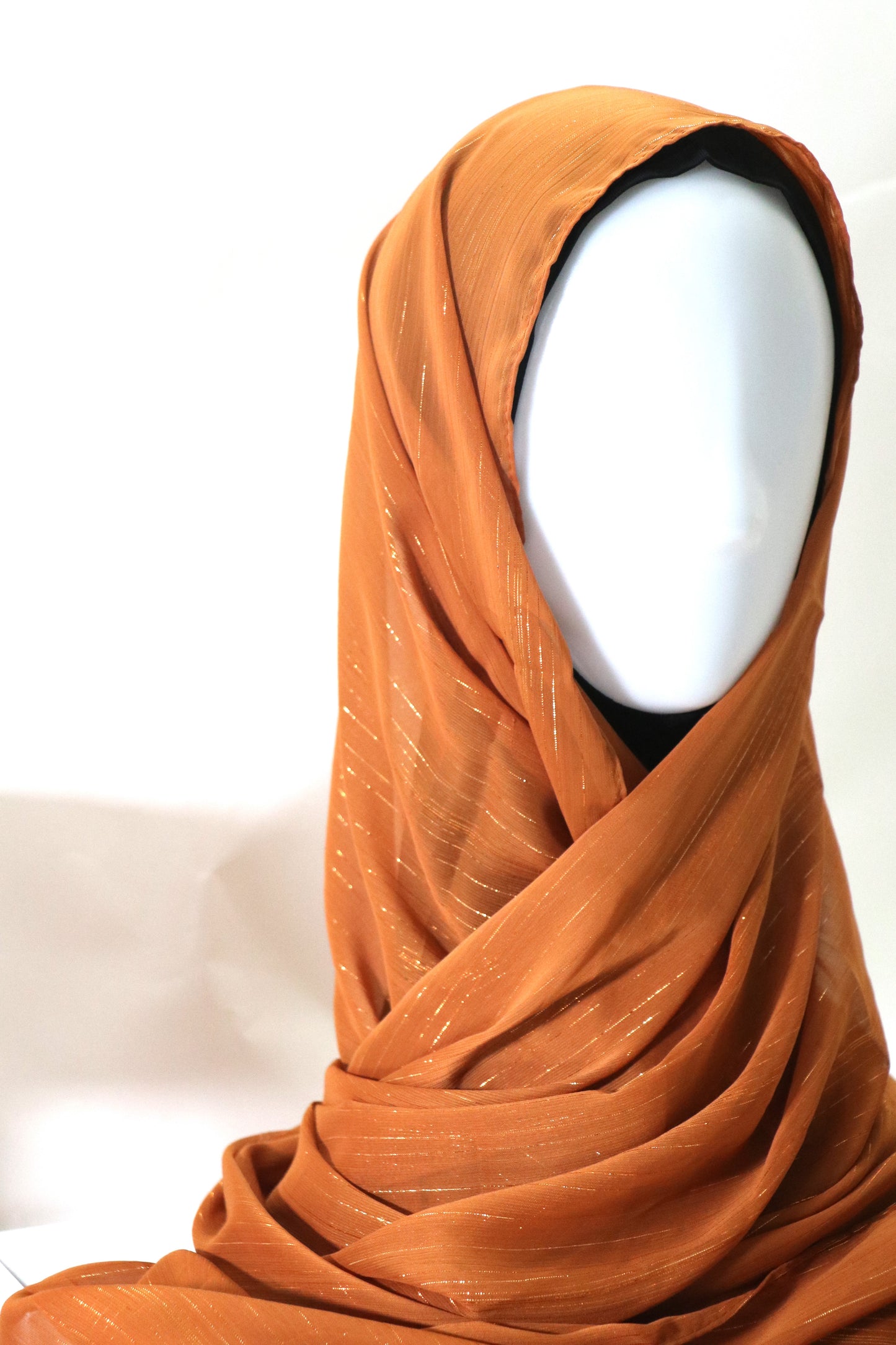 BRONZE METALLIC CHIFFON HIJAB