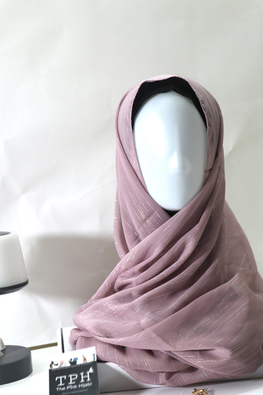 DUSTY MAUVE  METALLIC CHIFFON HIJAB