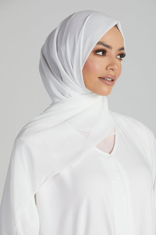 WHITE GEORGETTE HIJAB